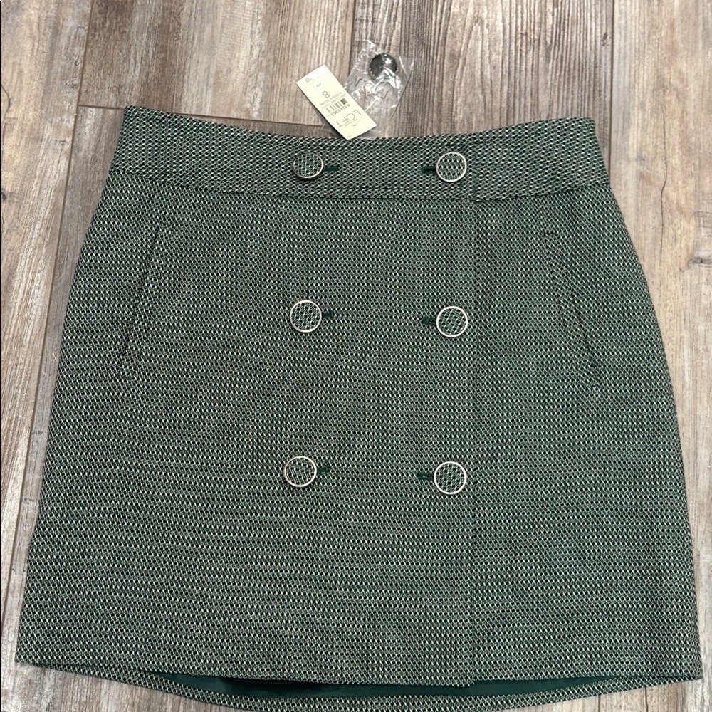LOFT Plaid Wrap Skirt size 8 NEW